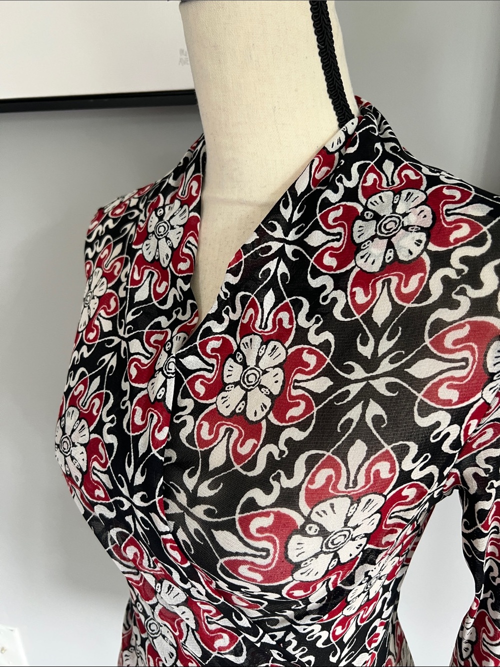 Karen Kane Semi-Sheer Wrap Blouse - Picture 2 of 7